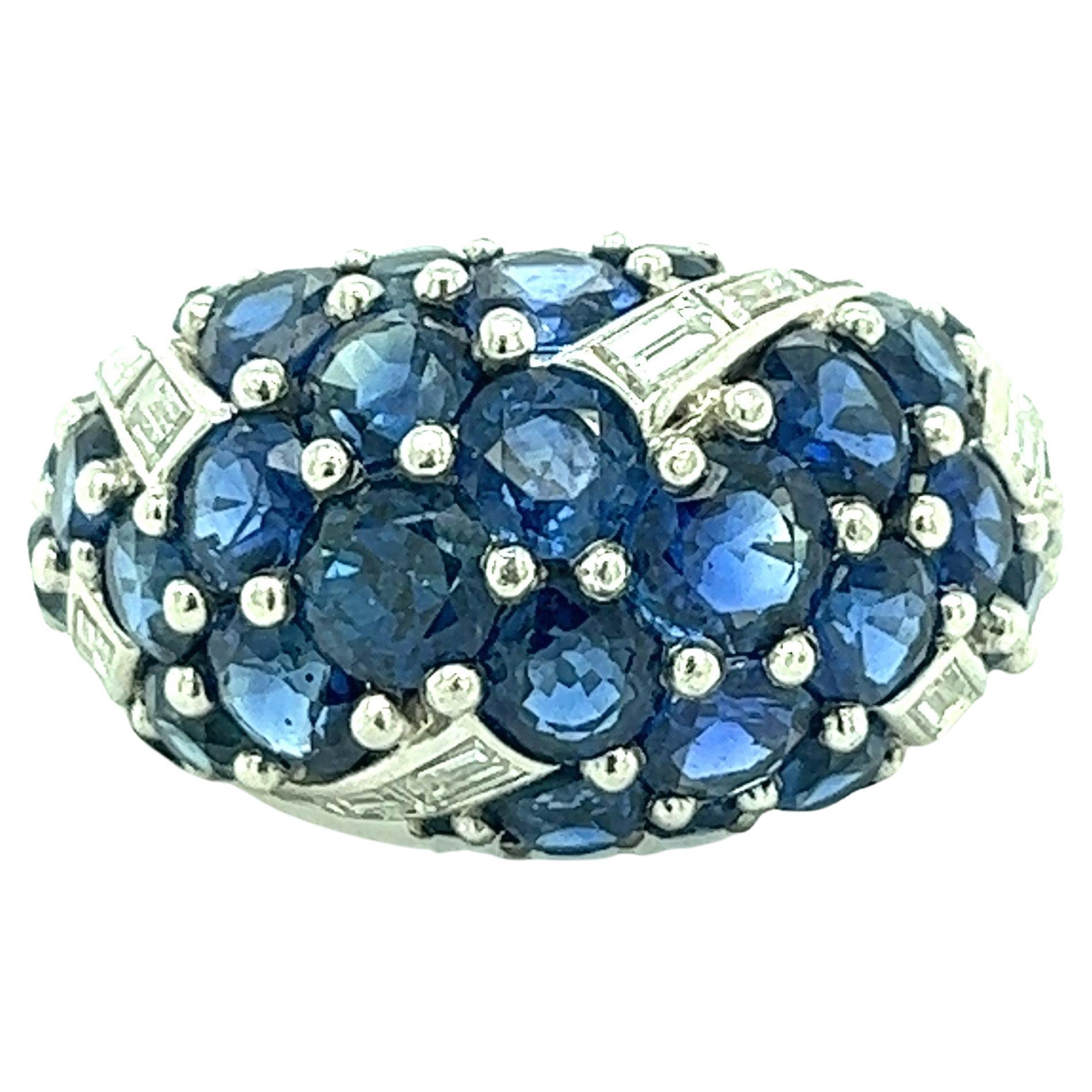 Oscar Heyman Sapphire Diamond Ring For Sale