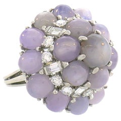 Oscar Heyman Star Sapphire Diamond Platinum Ring