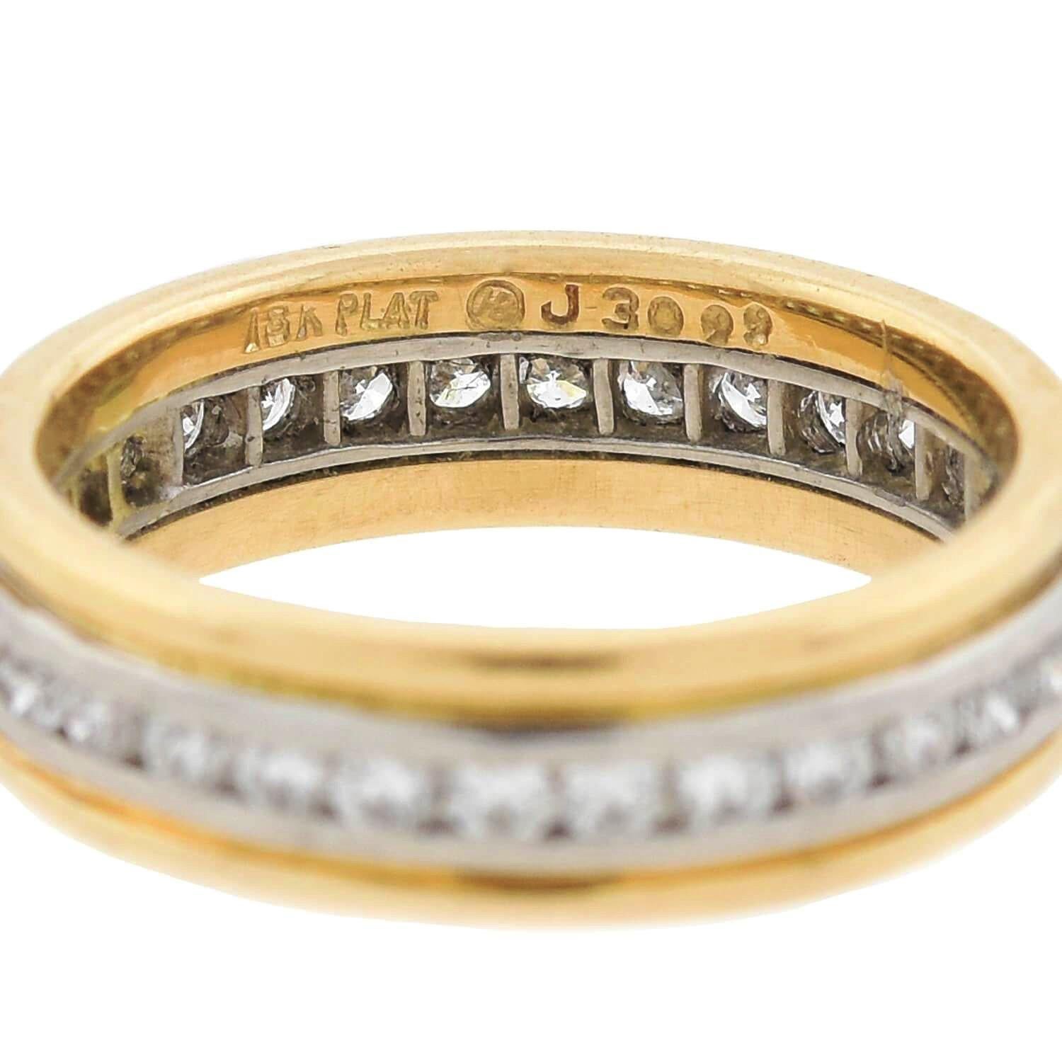 Oscar Heyman Two-Tone 0.30 Carat Diamond Band In Good Condition In Narberth, PA