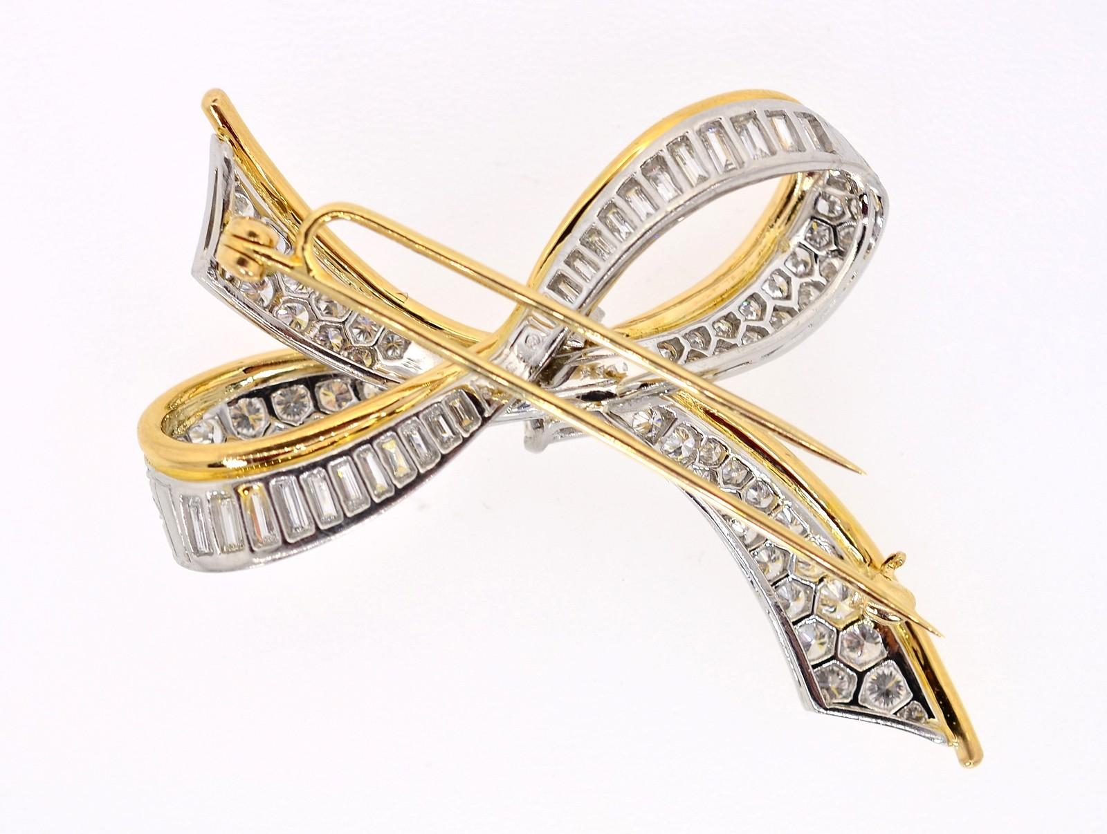 Modern Oscar Heyman Vintage Diamond Bow Brooch