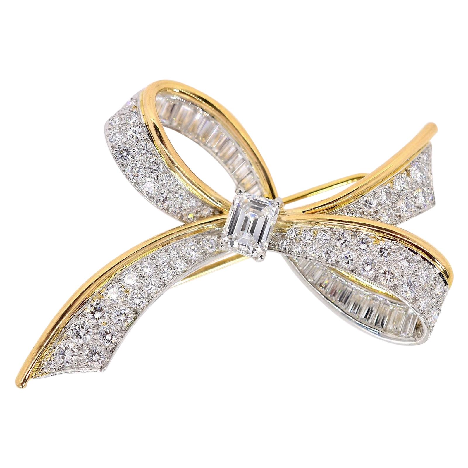 Oscar Heyman Vintage Diamond Bow Brooch