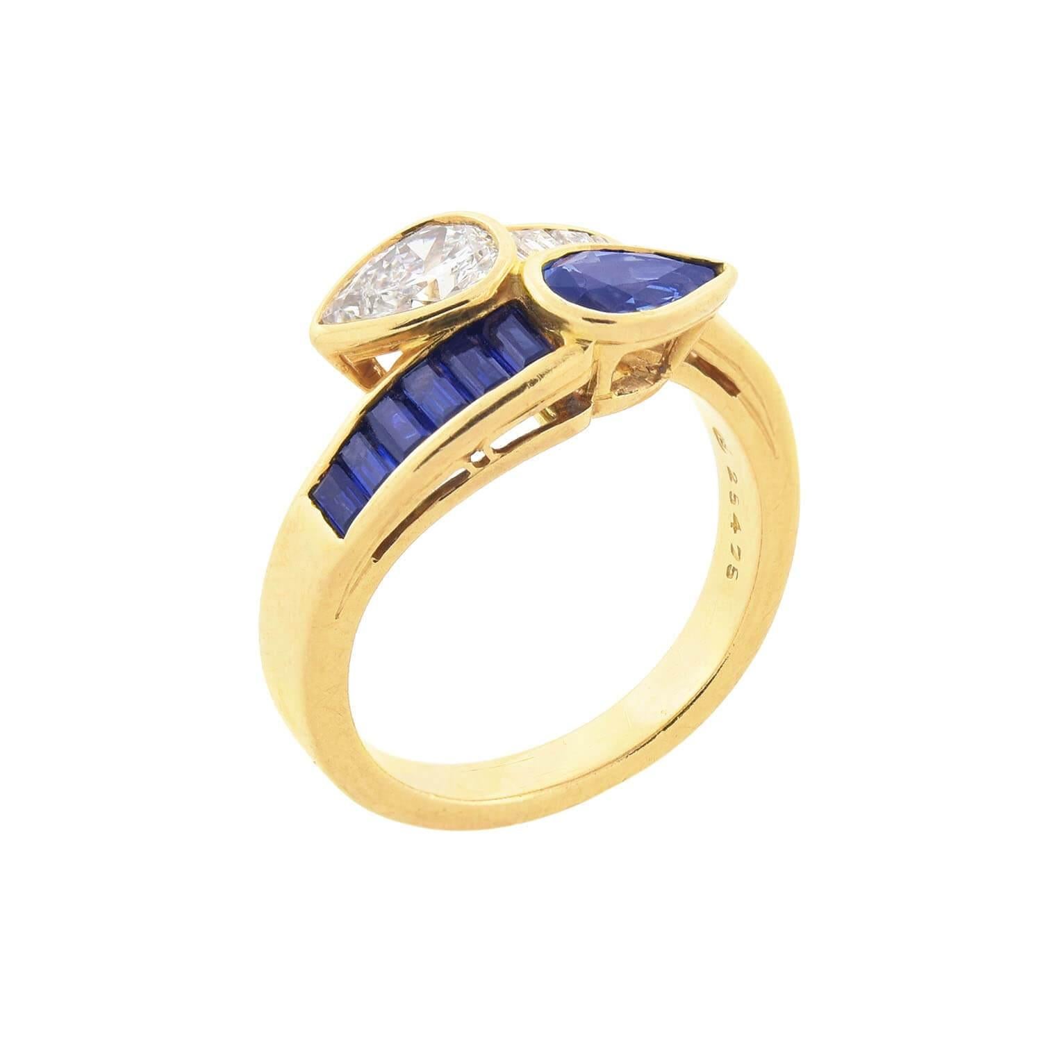 vintage diamond and sapphire ring