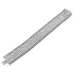 Oscar Heyman Bracelet vintage en platine avec diamants sertis de manière invisible