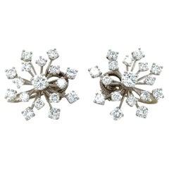 Oscar Heyman, Orecchini a fiocco di neve vintage in platino e diamanti