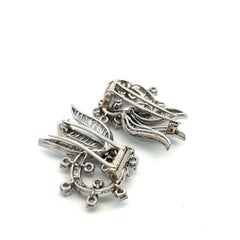 Oscar Heyman Vintage Platinum Double Clip Pin Brooch 10 Carat G-VS1 Diamonds