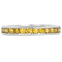 Oscar Heyman Vivid Yellow Diamond Platinum Band Ring