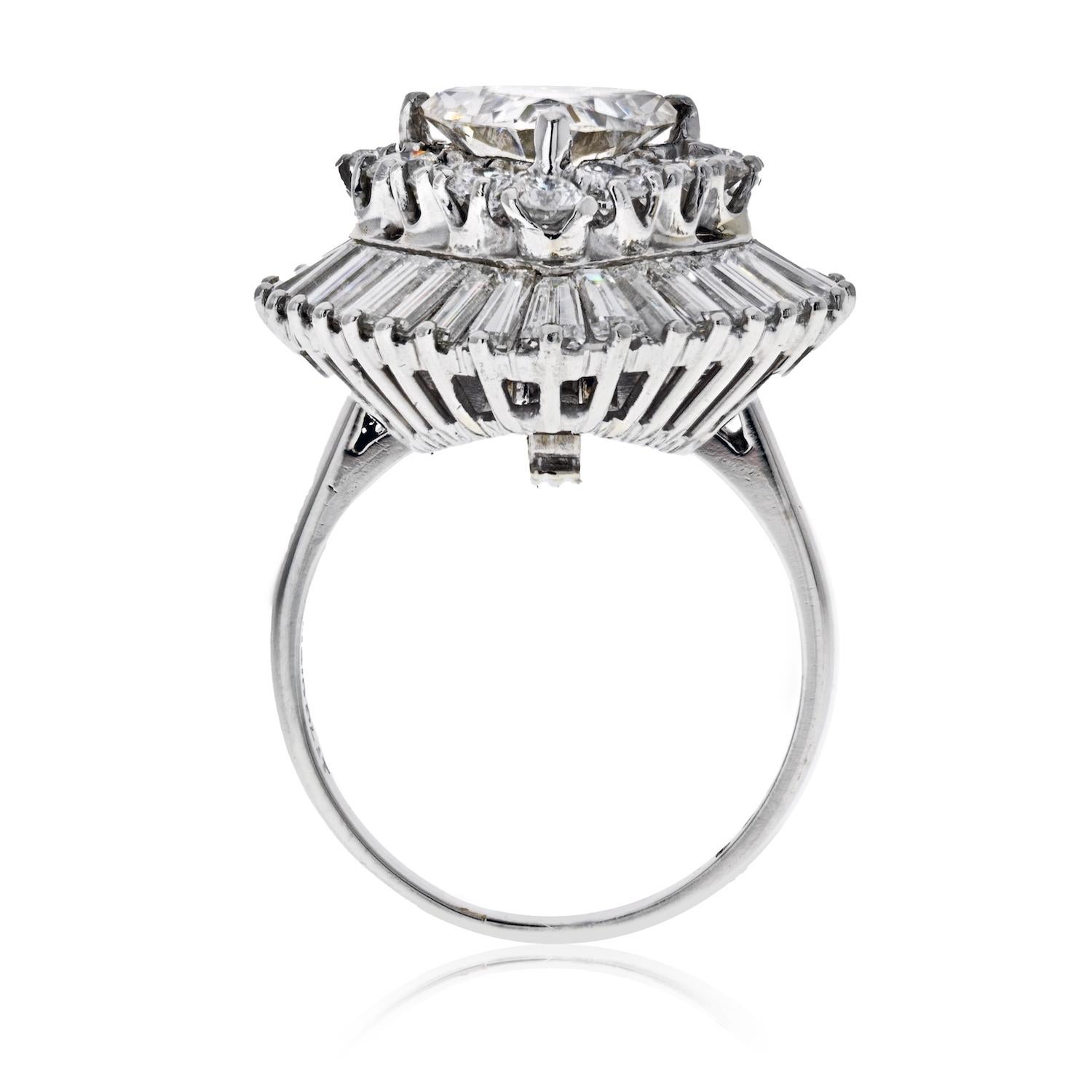 Oscar Heyman White Diamond Ballerina 1.82 Carat Trilliant Cut Engagement Ring 1