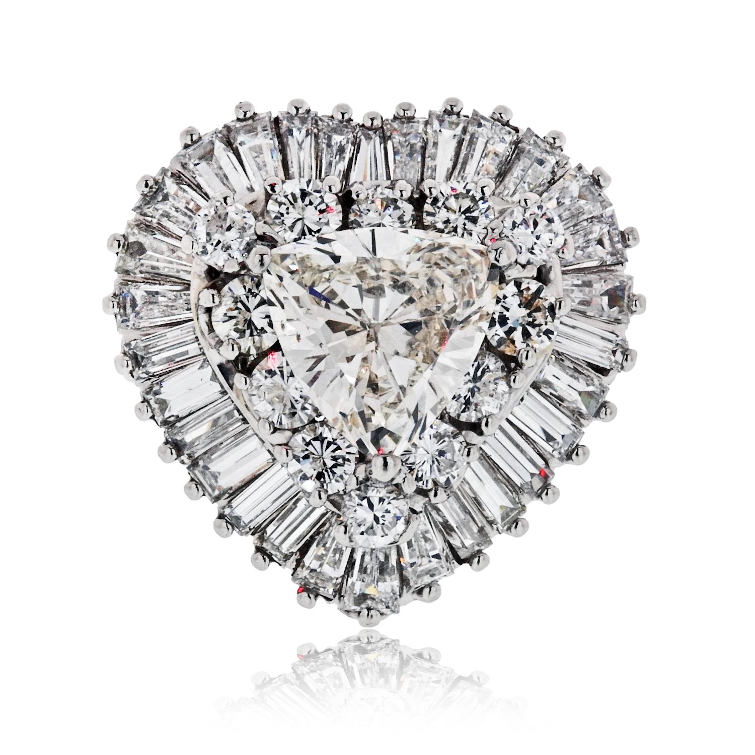 Trillion Cut Oscar Heyman White Diamond Ballerina 1.82 Carat Trilliant Cut Engagement Ring