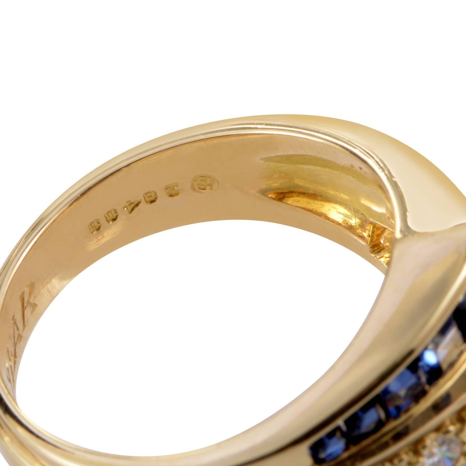 Oscar Heyman Women's 18 Karat Yellow Gold Diamond and Sapphire Ring AK1B4235 1