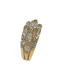 Oscar Heyman Yellow Gold Platinum and Diamond Tiered Ring