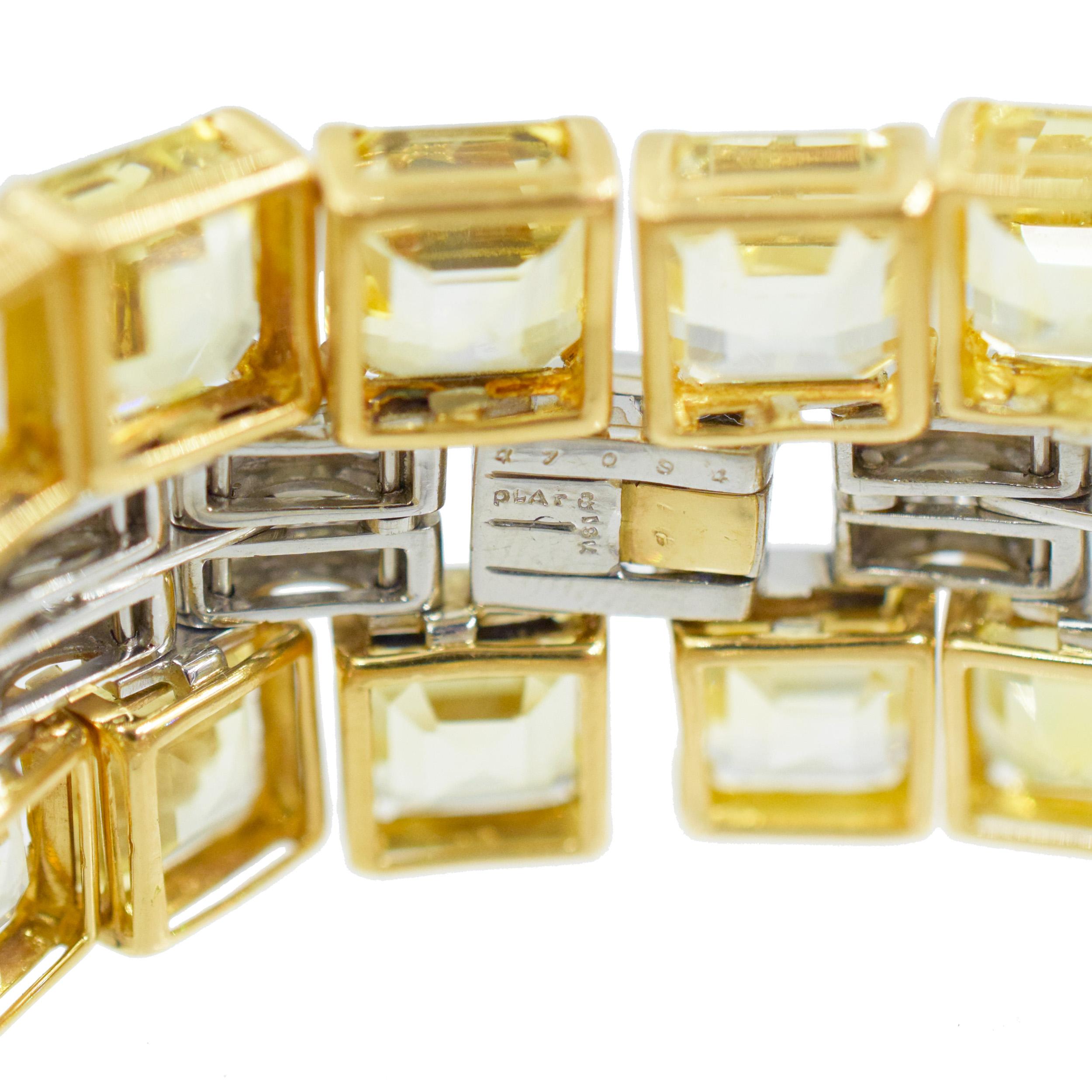 Oscar Heyman Yellow Sapphire And Diamond Bracelet For Sale 1