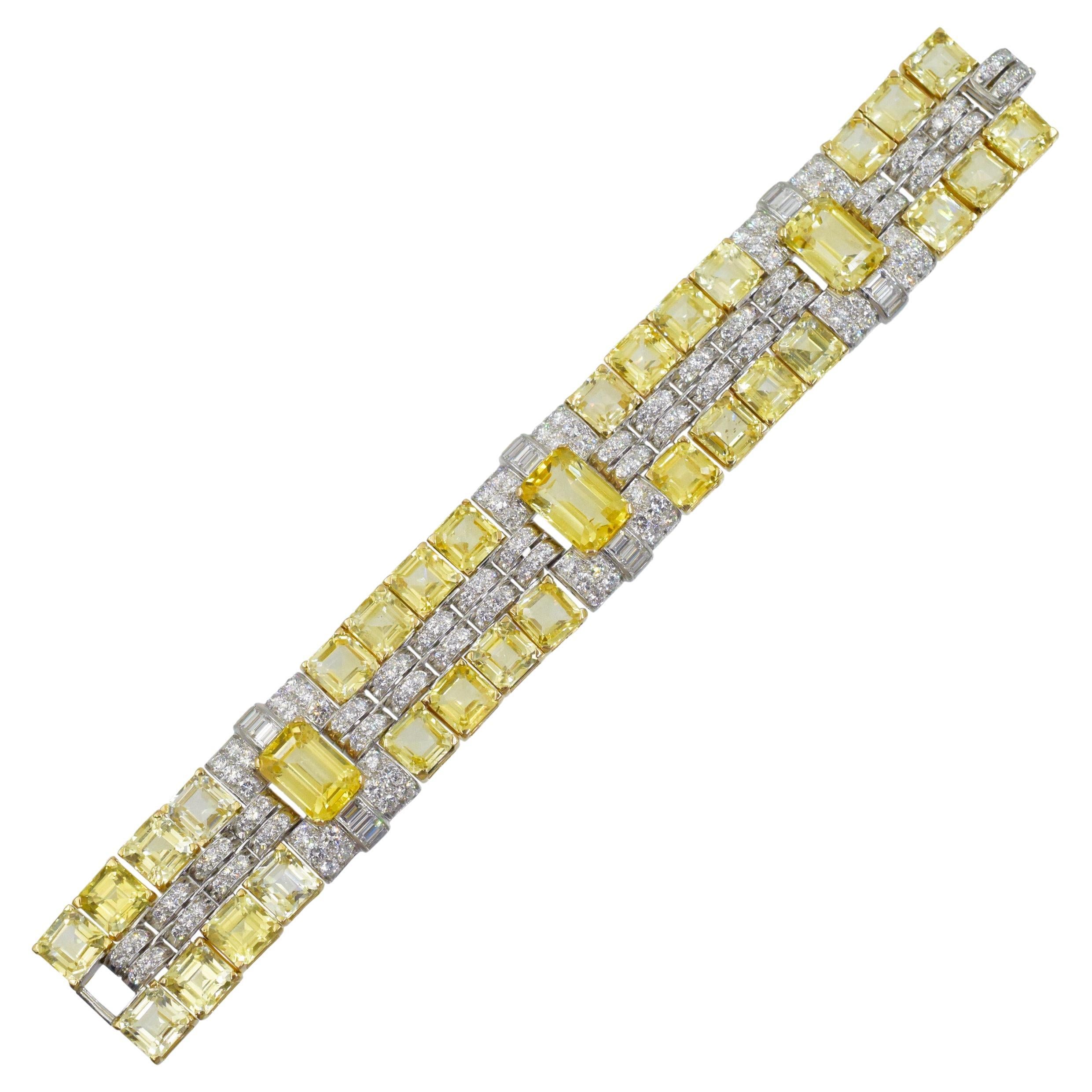 Oscar Heyman Yellow Sapphire And Diamond Bracelet