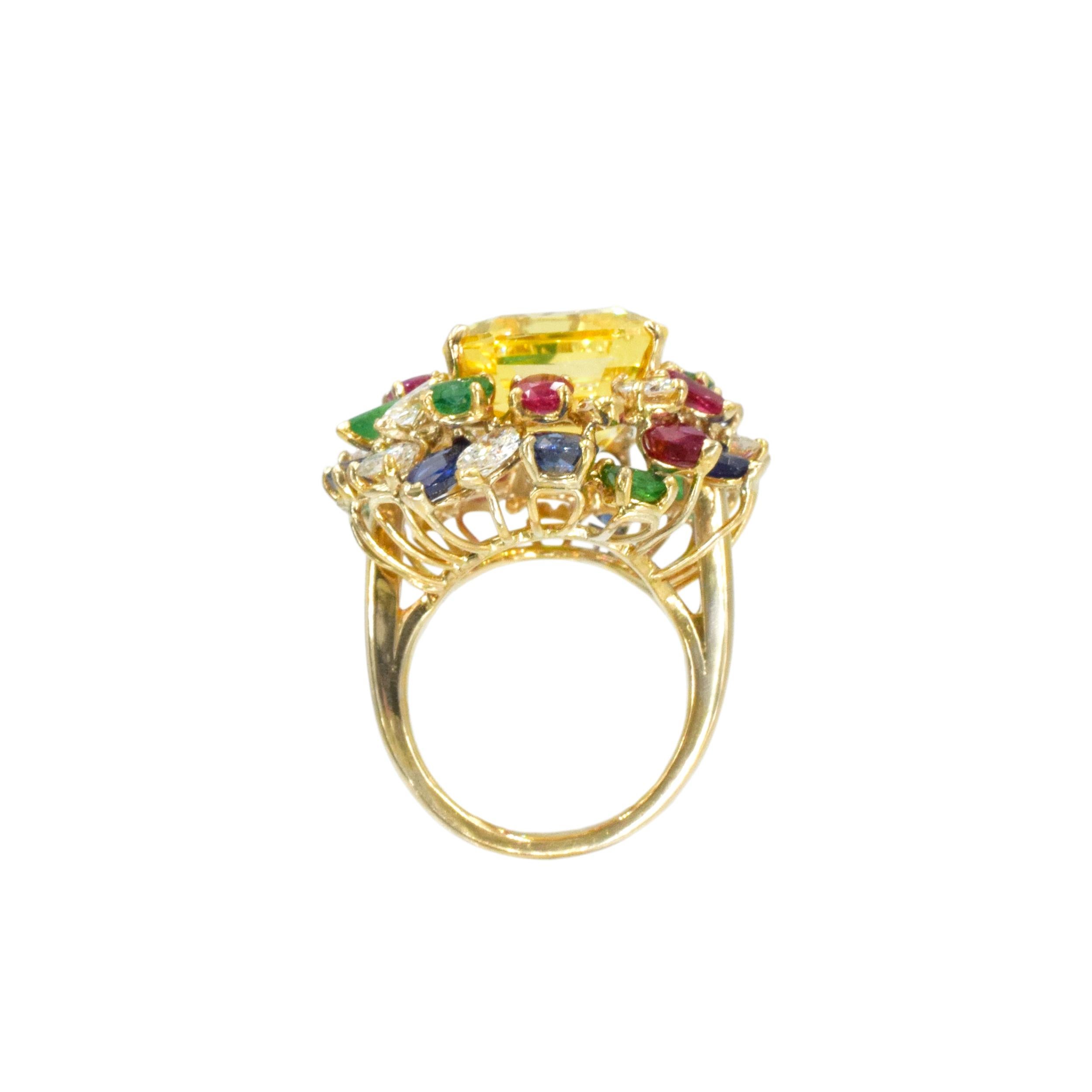 Oscar Heyman Yellow Sapphire and Diamond Ring For Sale 3