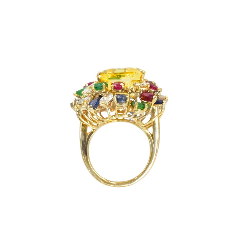Oscar Heyman Yellow Sapphire and Diamond Ring For Sale 4