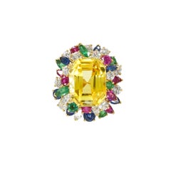 Oscar Heyman Yellow Sapphire and Diamond Ring