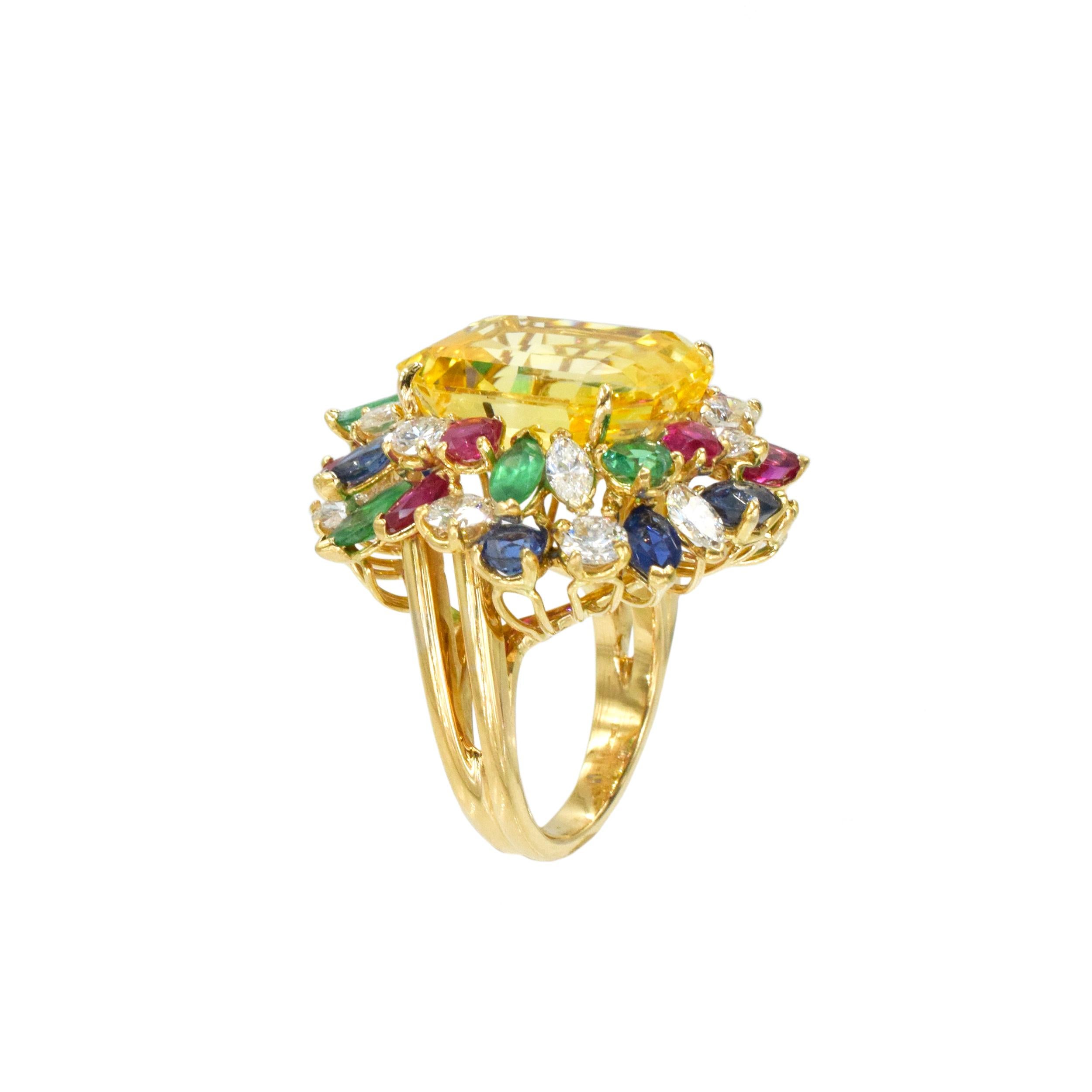 Women's Oscar Heyman Yellow Sapphire and Diamond Ring For Sale