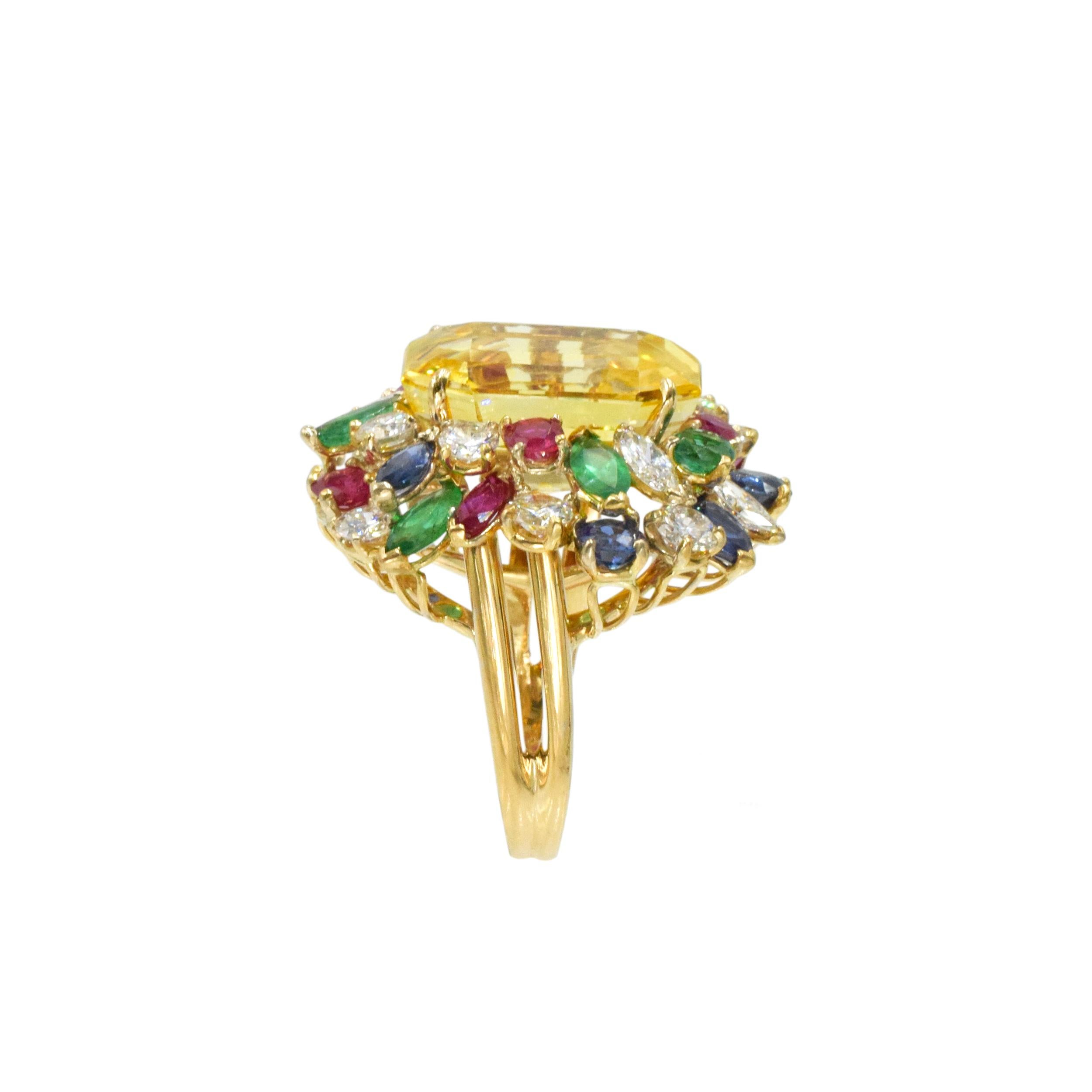 Oscar Heyman Yellow Sapphire and Diamond Ring For Sale 2