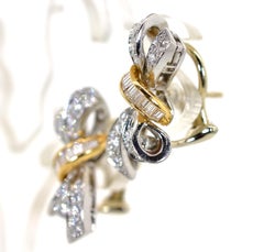 Oscar Hyman Vintage Diamond Platinum Earrings
