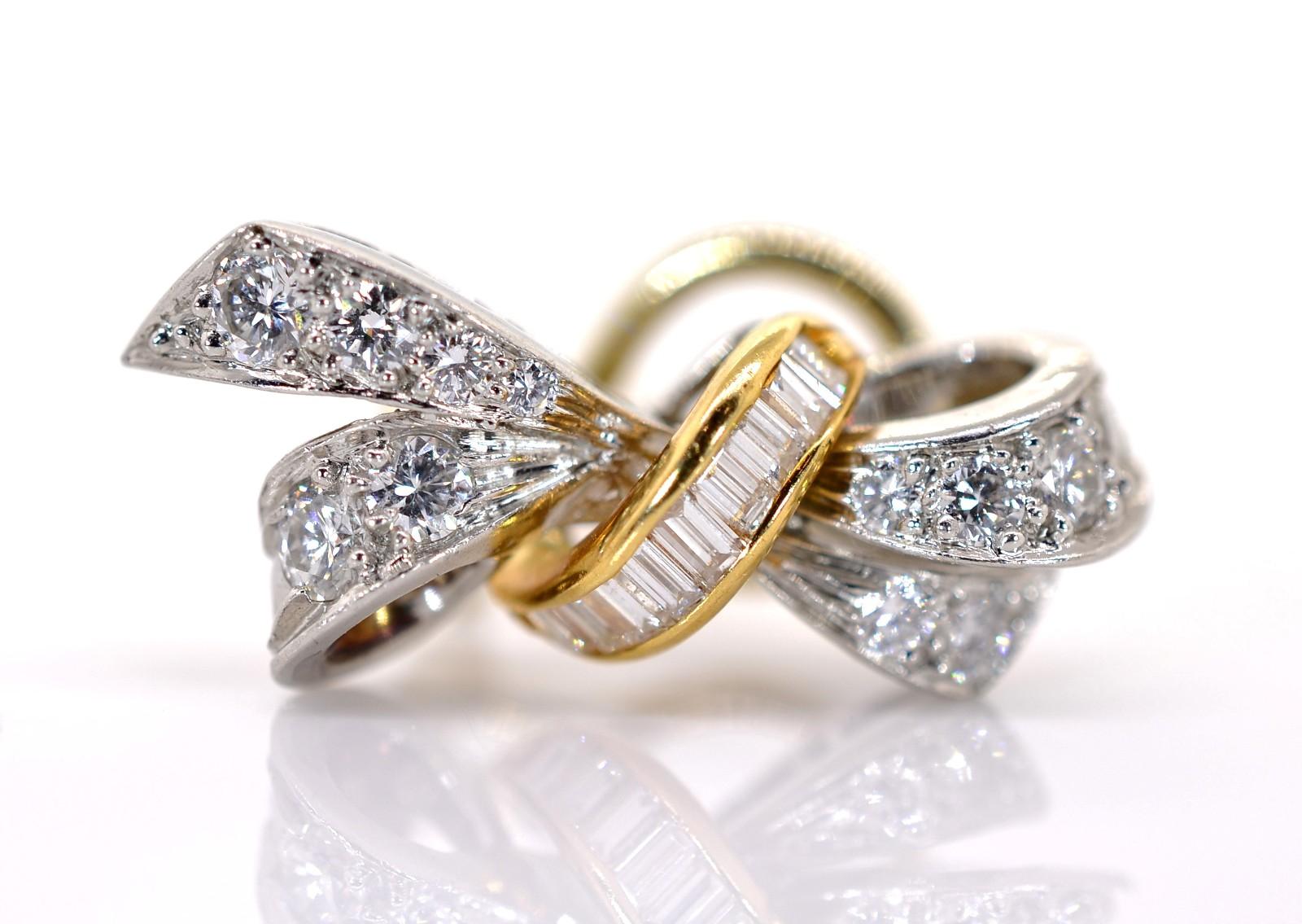Women's Oscar Hyman Vintage Diamond Platinum Earrings