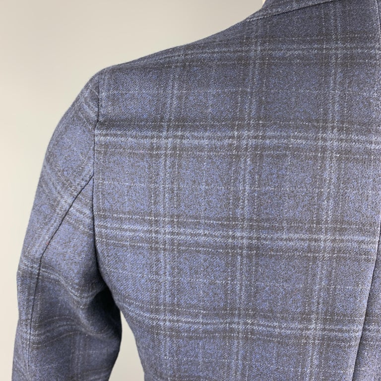 OSCAR JACOBSON Size 36 Navy Plaid Wool Notch Lapel Sport Coat For Sale at  1stDibs | blazer ou blaser
