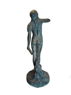 "Echo" Oscar Lenz, Lyrical Early American Allegorical Female Nude Sculpture