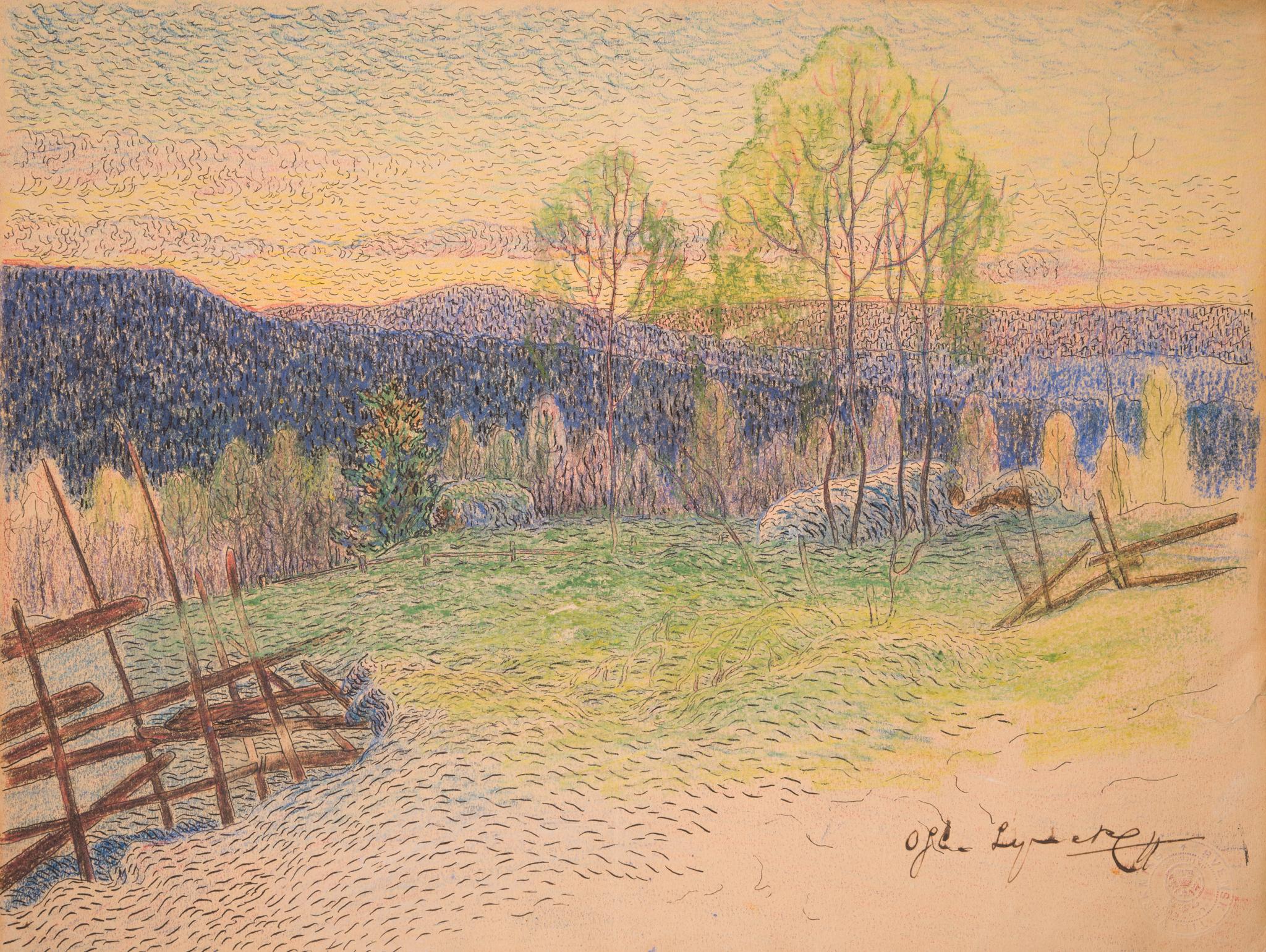 Lampe d'été précoce de l'artiste suédois Oscar Lycke, 1911 en vente 2