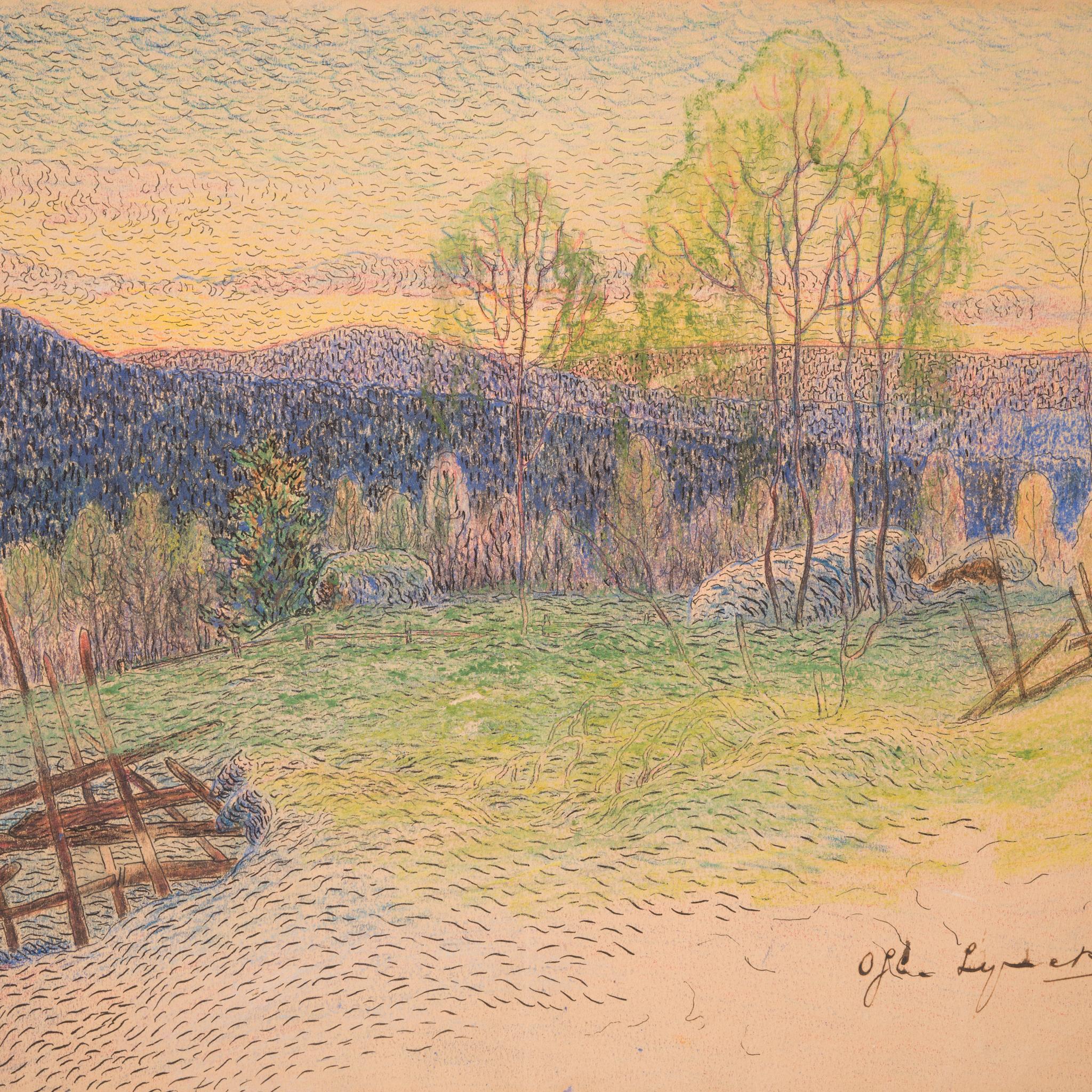 Lampe d'été précoce de l'artiste suédois Oscar Lycke, 1911 en vente 5