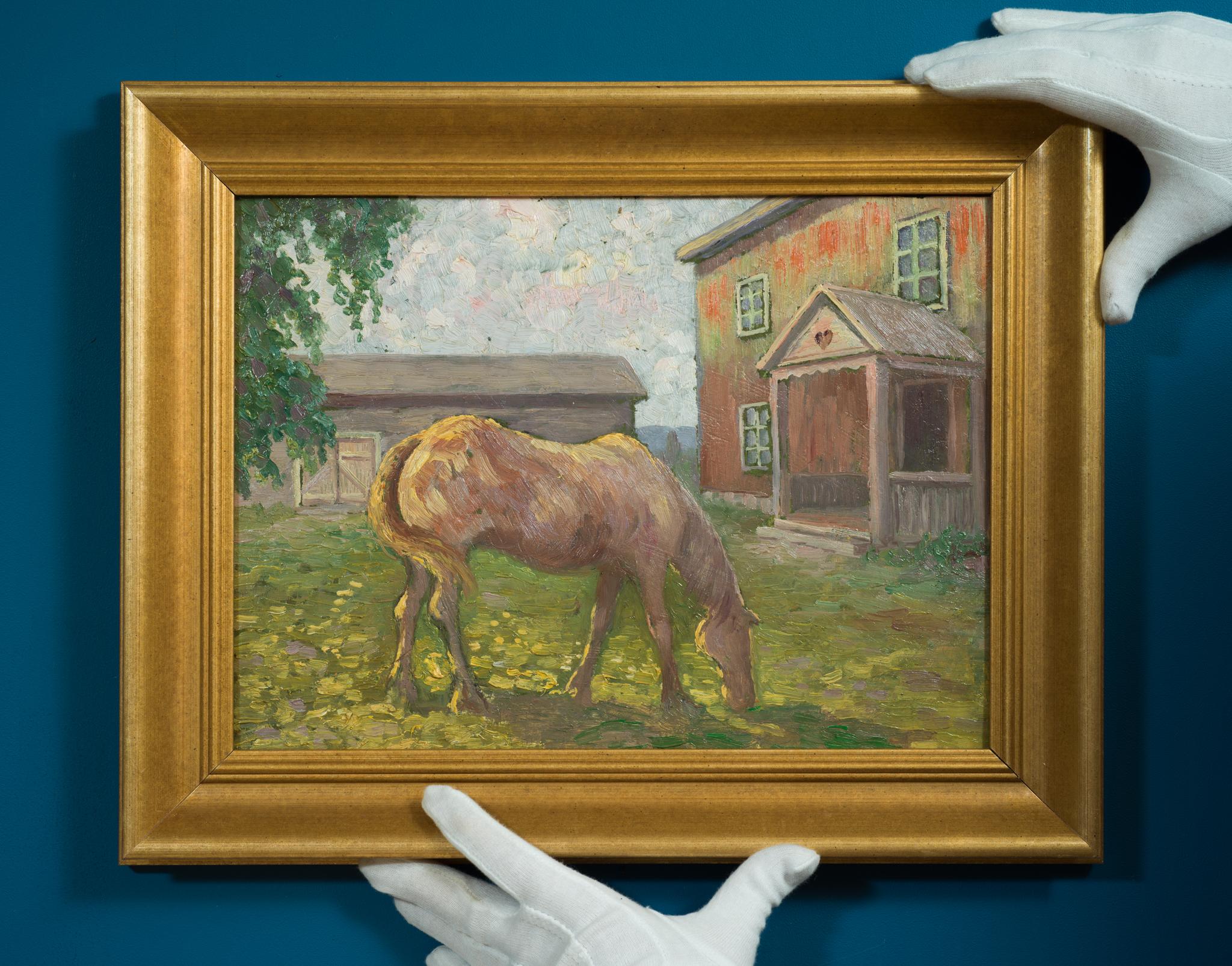 Un destriero del passato - Painting di Oscar Lycke