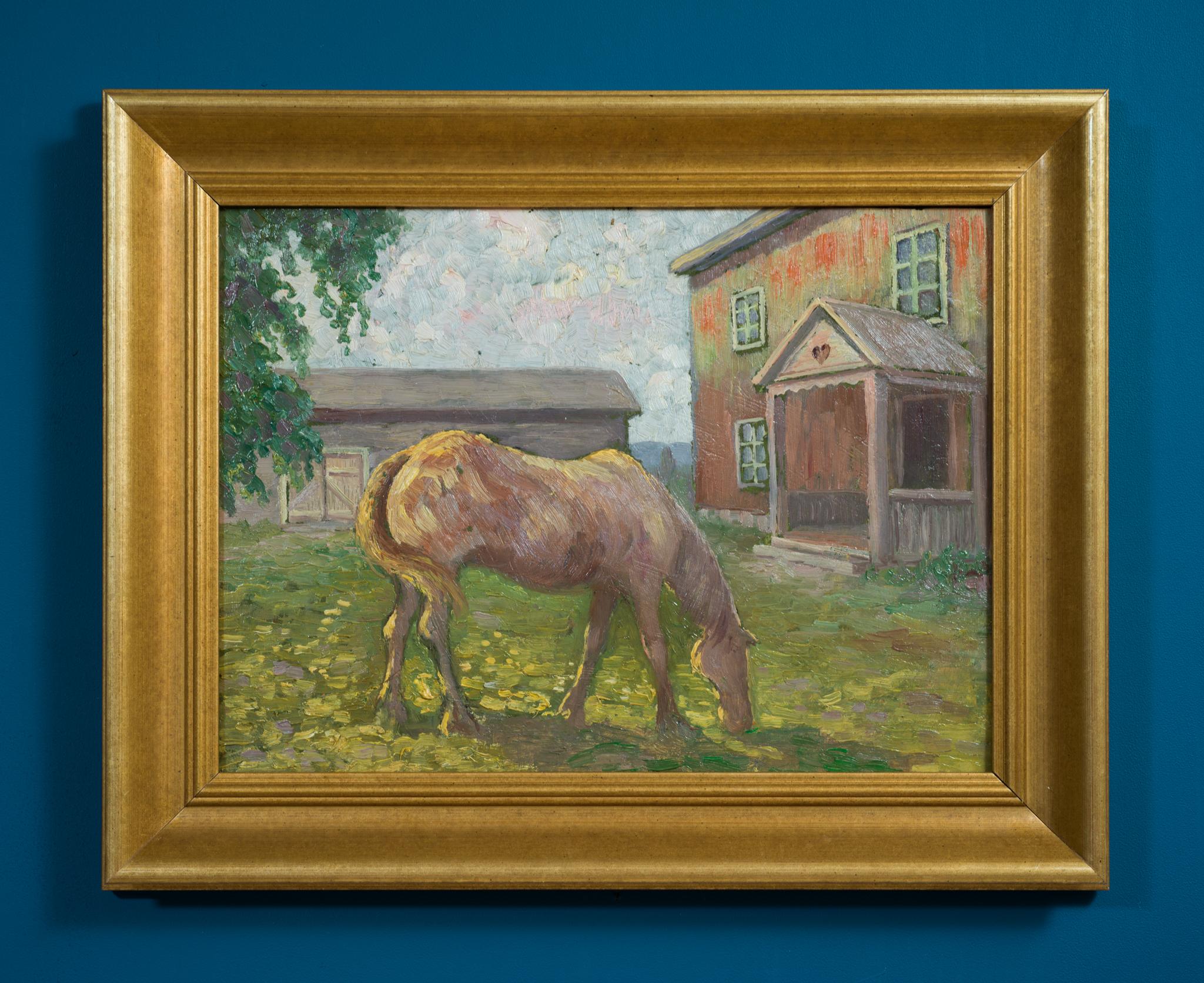 Un destriero del passato - Animal Painting Marrone di Oscar Lycke
