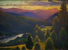 Landscape Painting Called "A Norrland Valley" by Swedish Artist Oscar Lycke