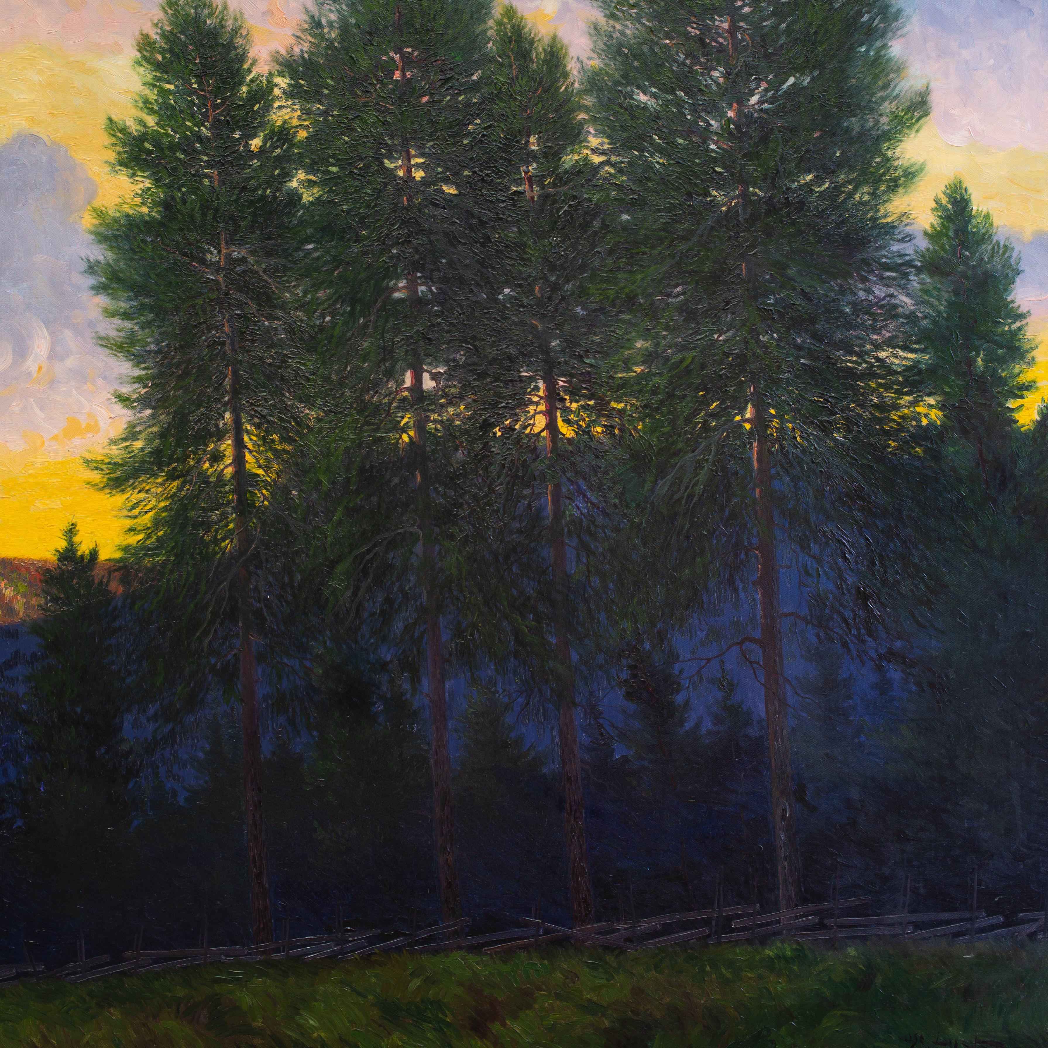 Oscar Lycke was a Swedish artist from Sundsvall.
He is best known for his impressive colourful landscape paintings in a national romantic and realism style. His motifs were often mountains, forests, rapids, and lakes painted with his self-taught