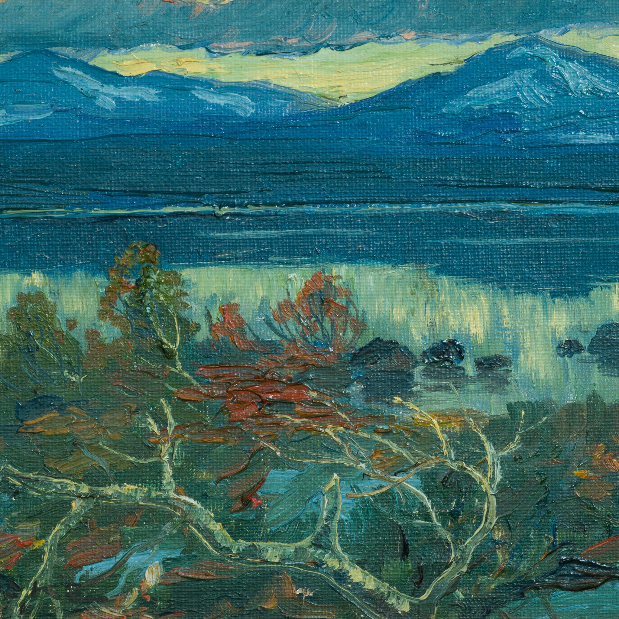 Paysage de montagne suédois avec lac

huile sur toile posée sur masonite
18 x 27 cm (7 1/8 x 10 5/8 in)
28 x 37 cm (11 x 14 5/8 in)

Provenance :
Acquis directement auprès de Katarina Gunnarsson, qui a hérité le tableau de sa mère, Barbro, la fille