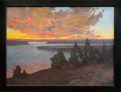 Scandinavian Autumn Evening With a Dramatic Sky by Swedish Artist Oscar Lycke