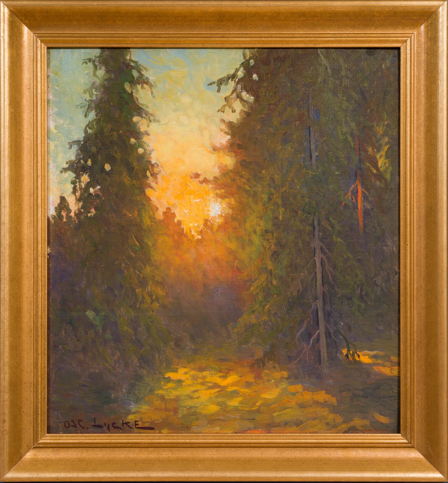 Coucher de soleil dans la forêt, C.C. 1910