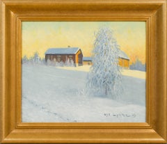 Dämmerung im Norden - Rote Häuser und Winter Lights