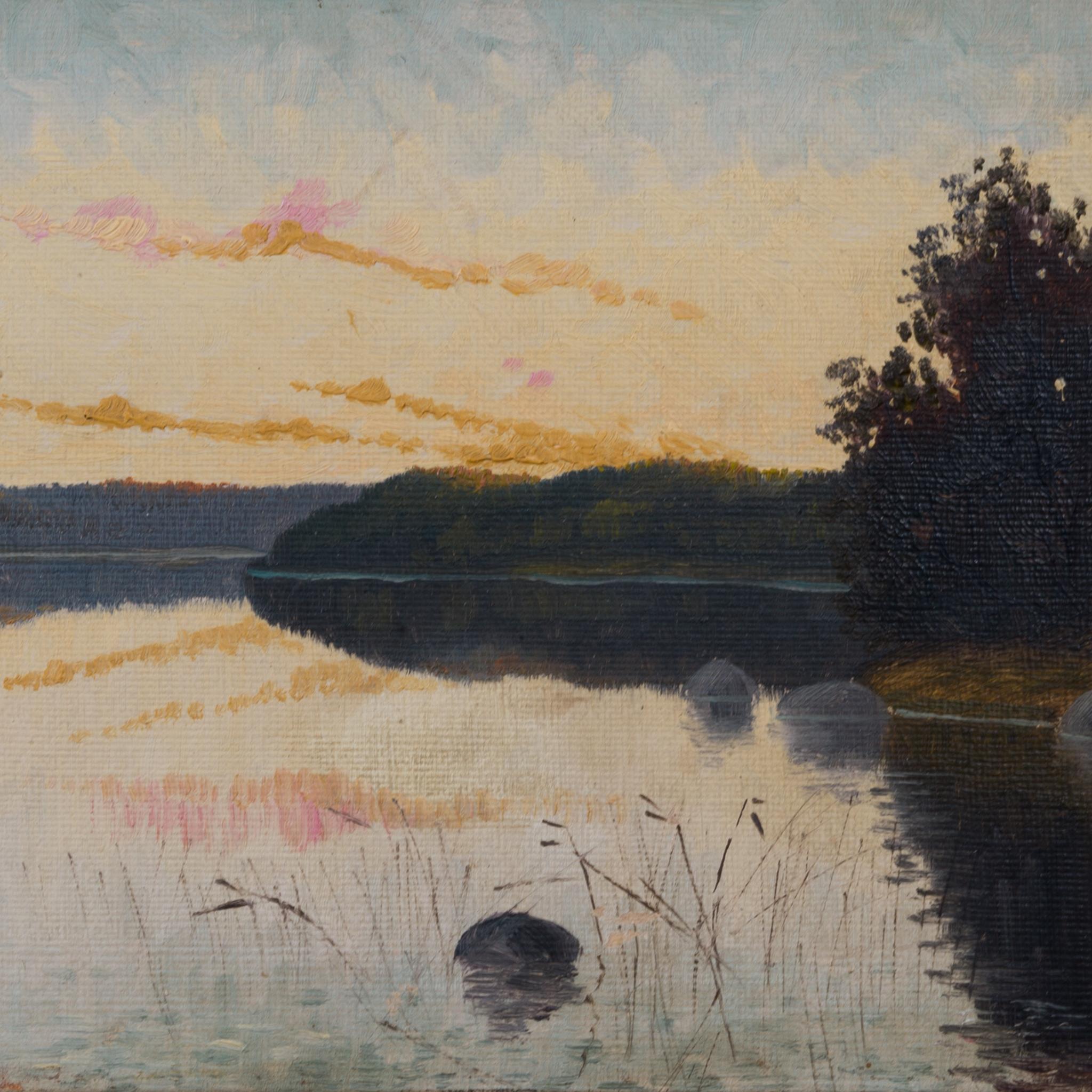 Oskar Lycke was a Swedish painter from Sundsvall whose work captured the quiet poetry of northern landscapes around the turn of the 20th century. Although largely self-taught, he was determined from an early age to become an artist and managed to