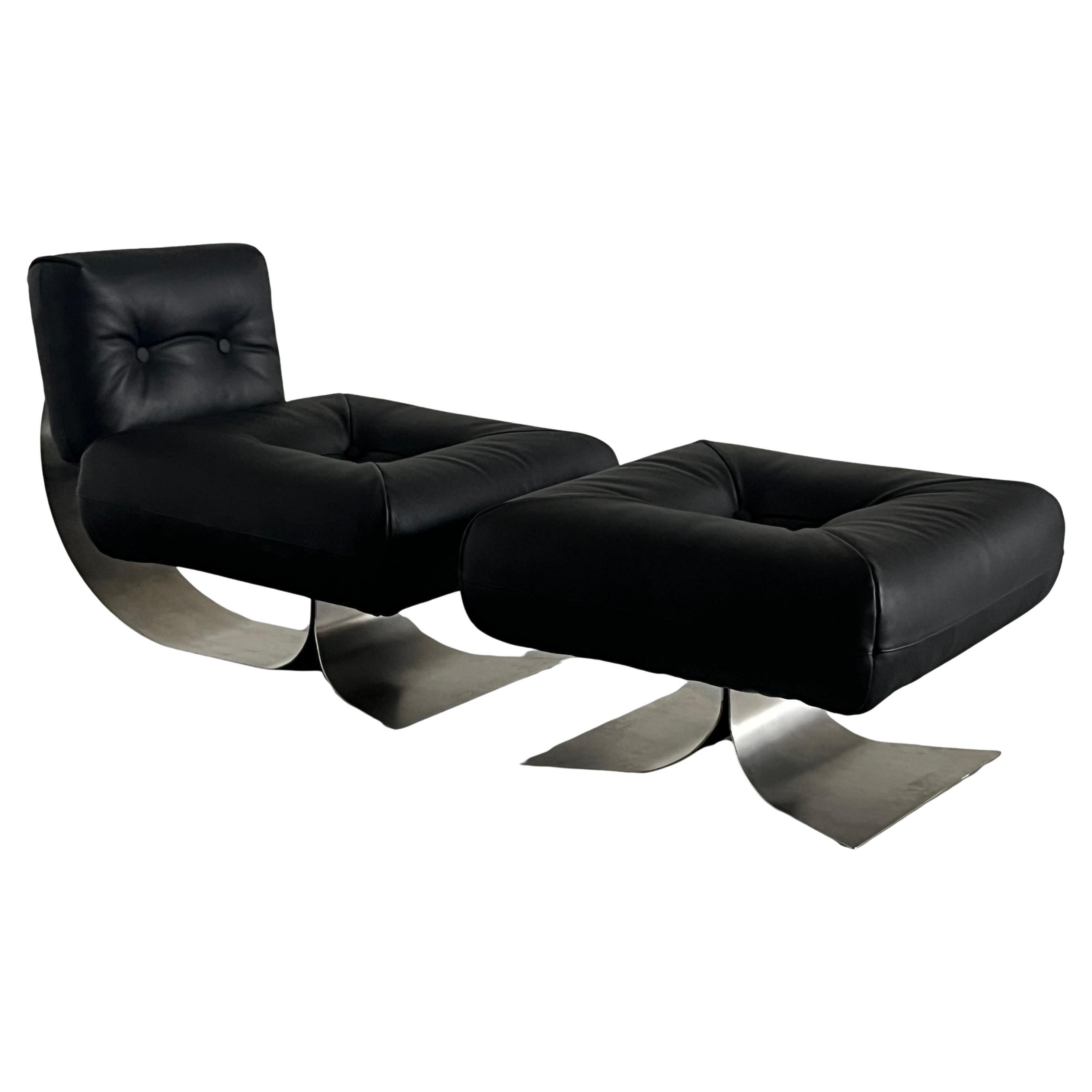 Oscar Niemeyer ‘Alta’ Lounge Chair & Ottoman for Mobilier International, 1971