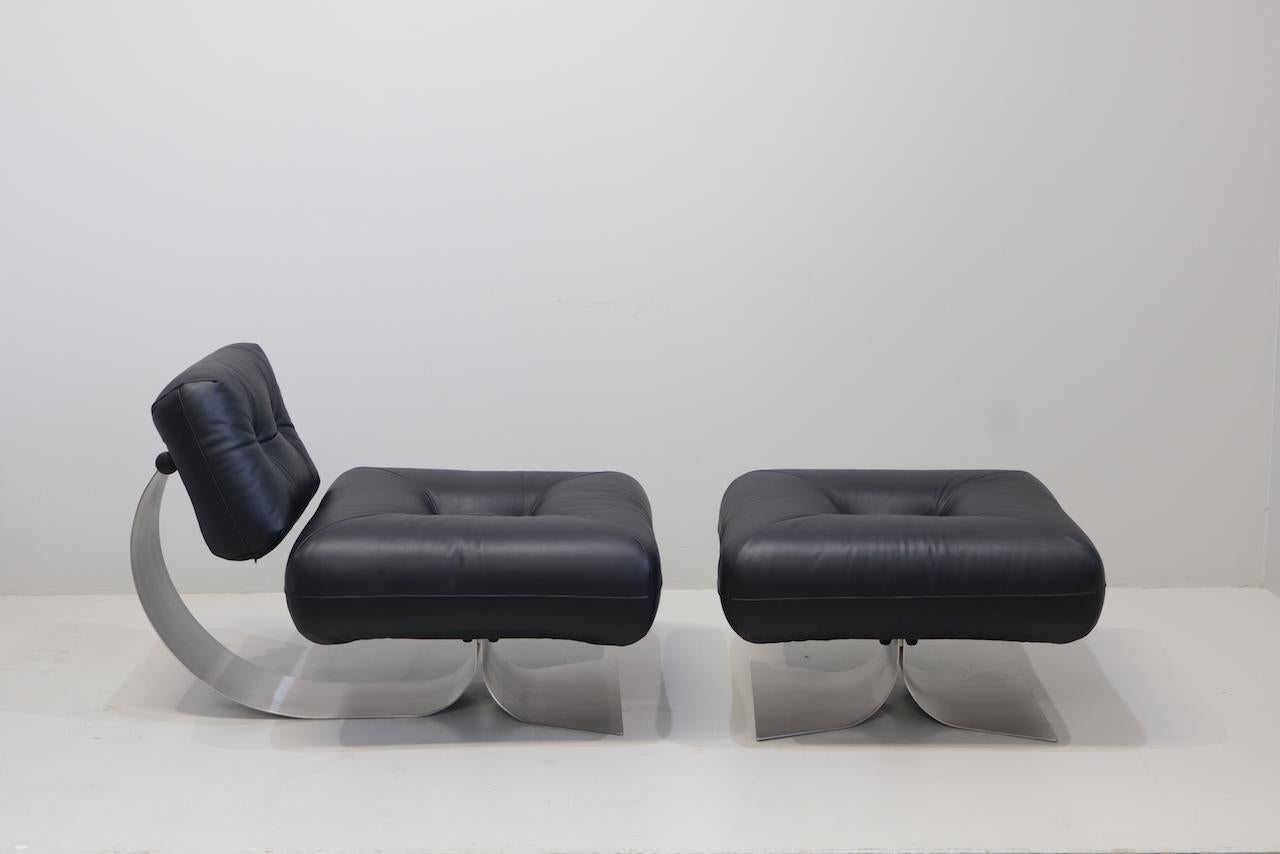 Oscar Niemeyer Armchair and Ottoman Model 