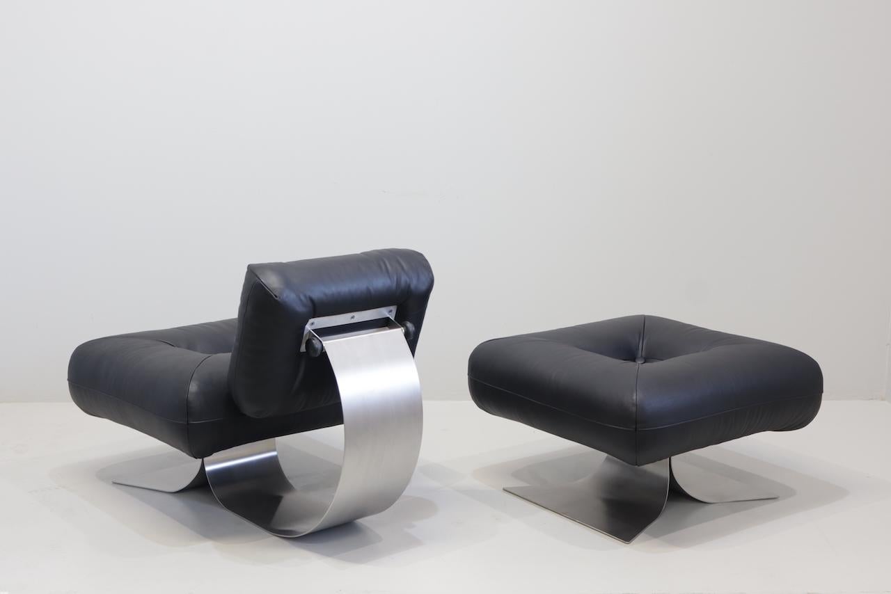 Oscar Niemeyer Armchair and Ottoman Model 