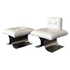 Oscar Niemeyer zugeschrieben. Sessel und Ottomane für die Aran-Serie