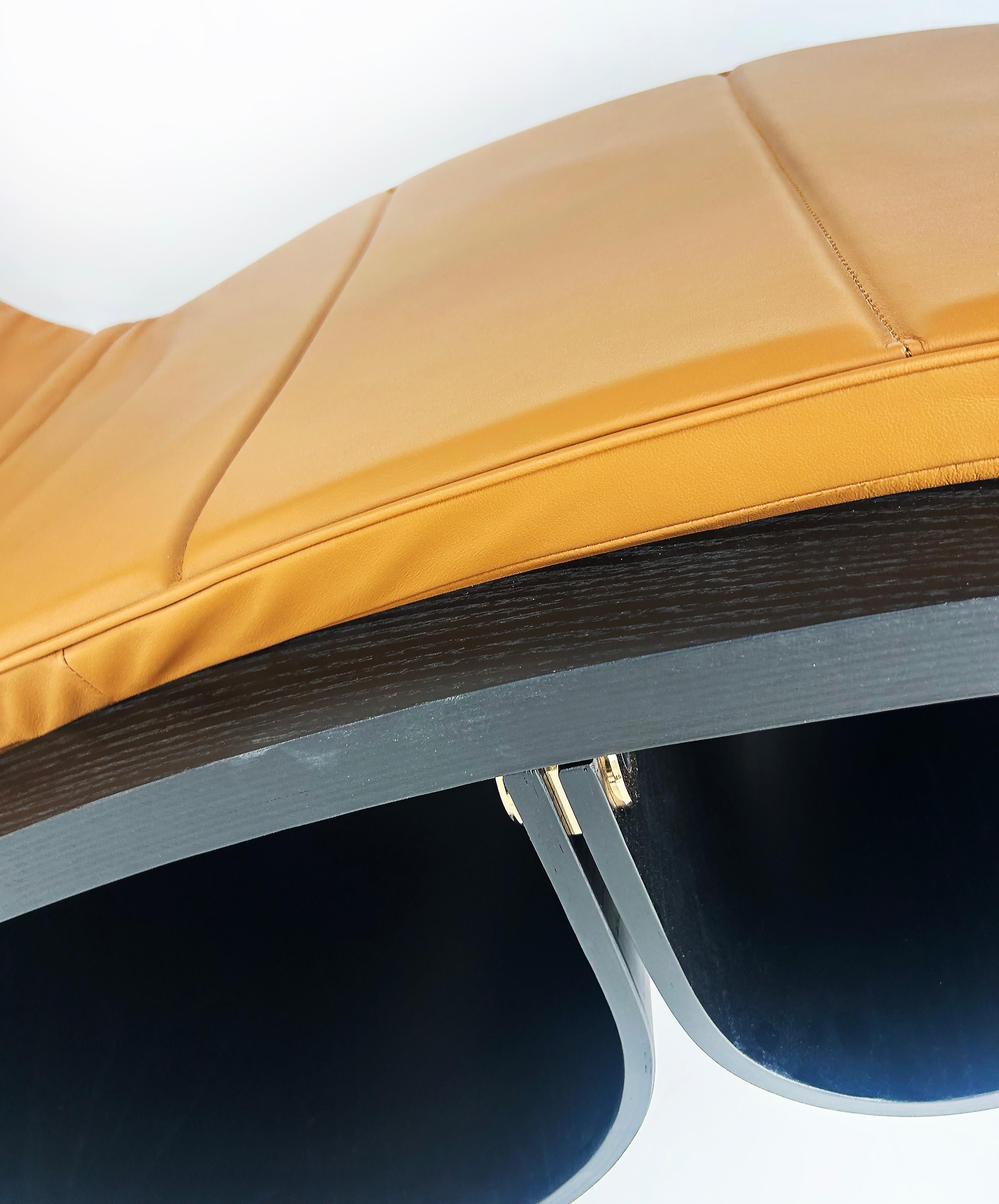 Oscar Niemeyer Ebonized Ash, Leather 