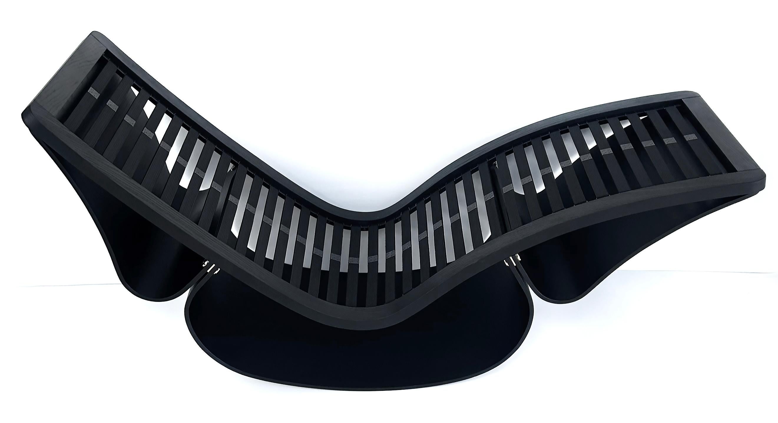 Oscar Niemeyer Ebonized Ash, Leather 