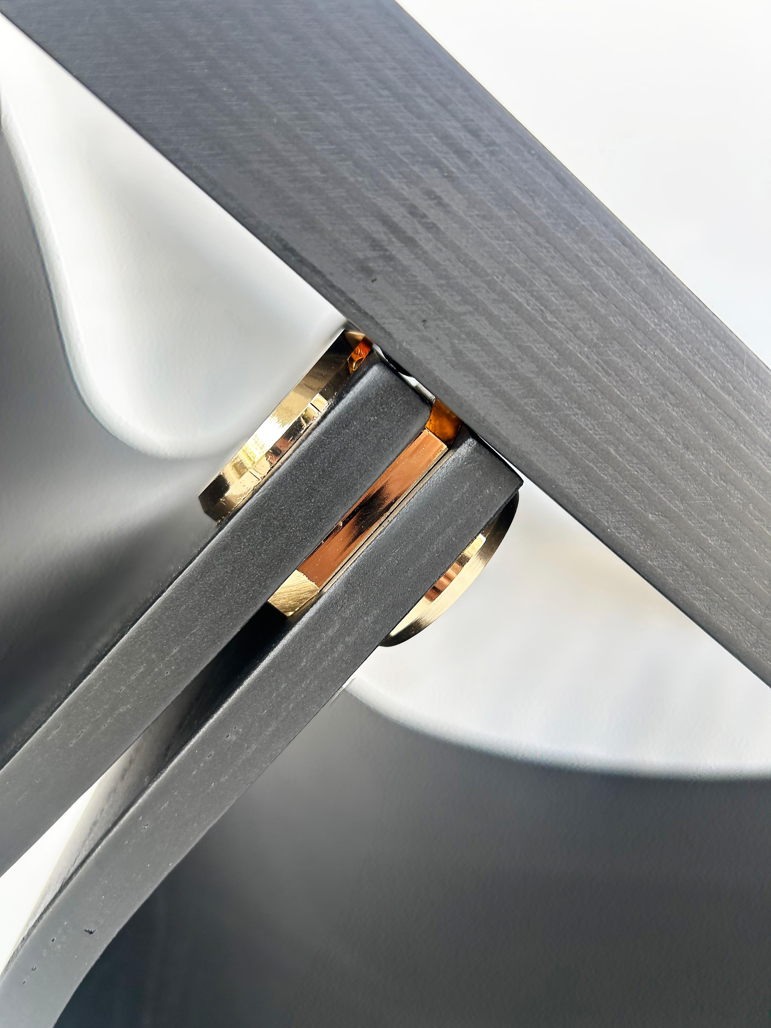 Oscar Niemeyer Ebonized Ash, Leather 