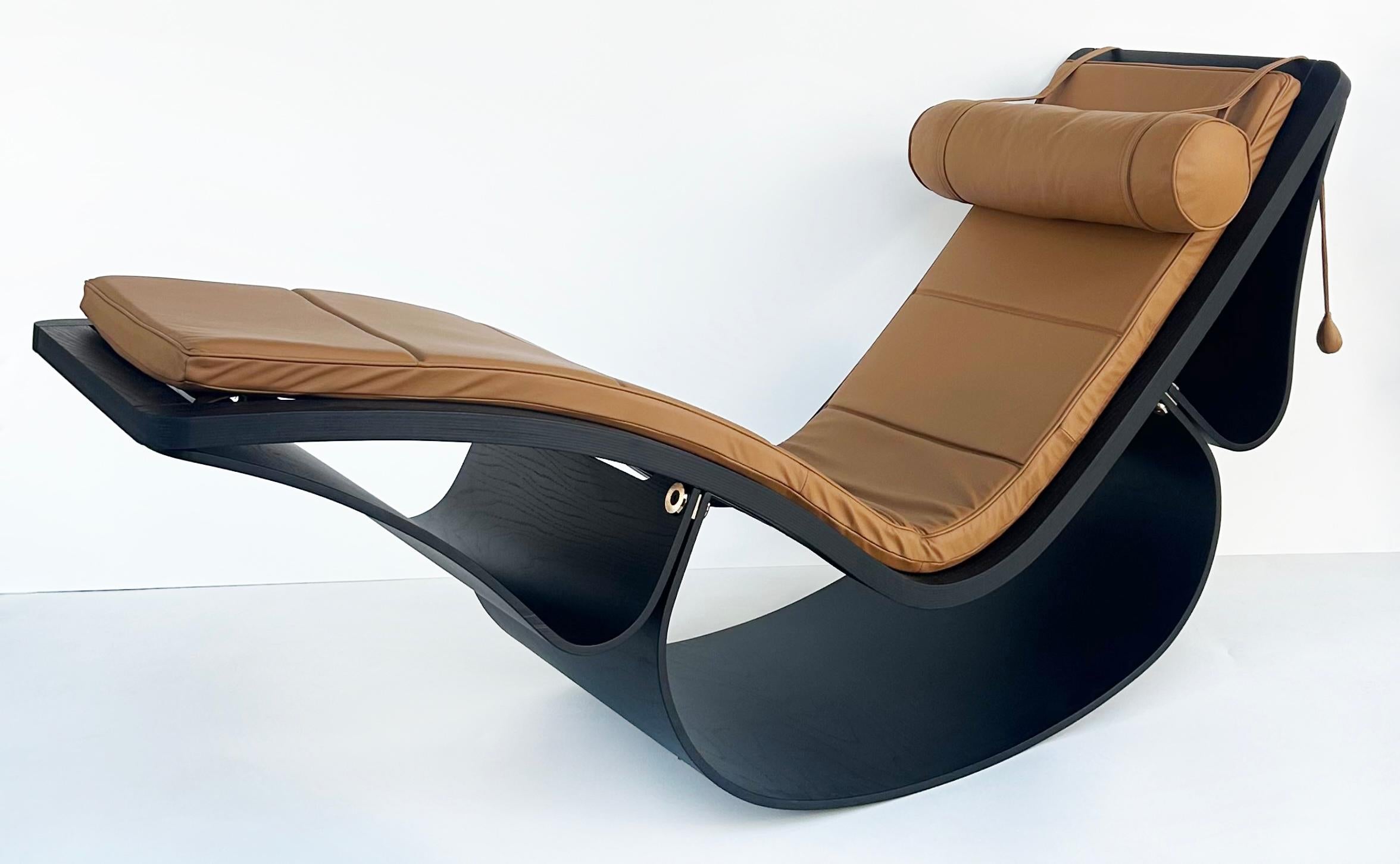 Oscar Niemeyer Ebonized Ash, Leather 