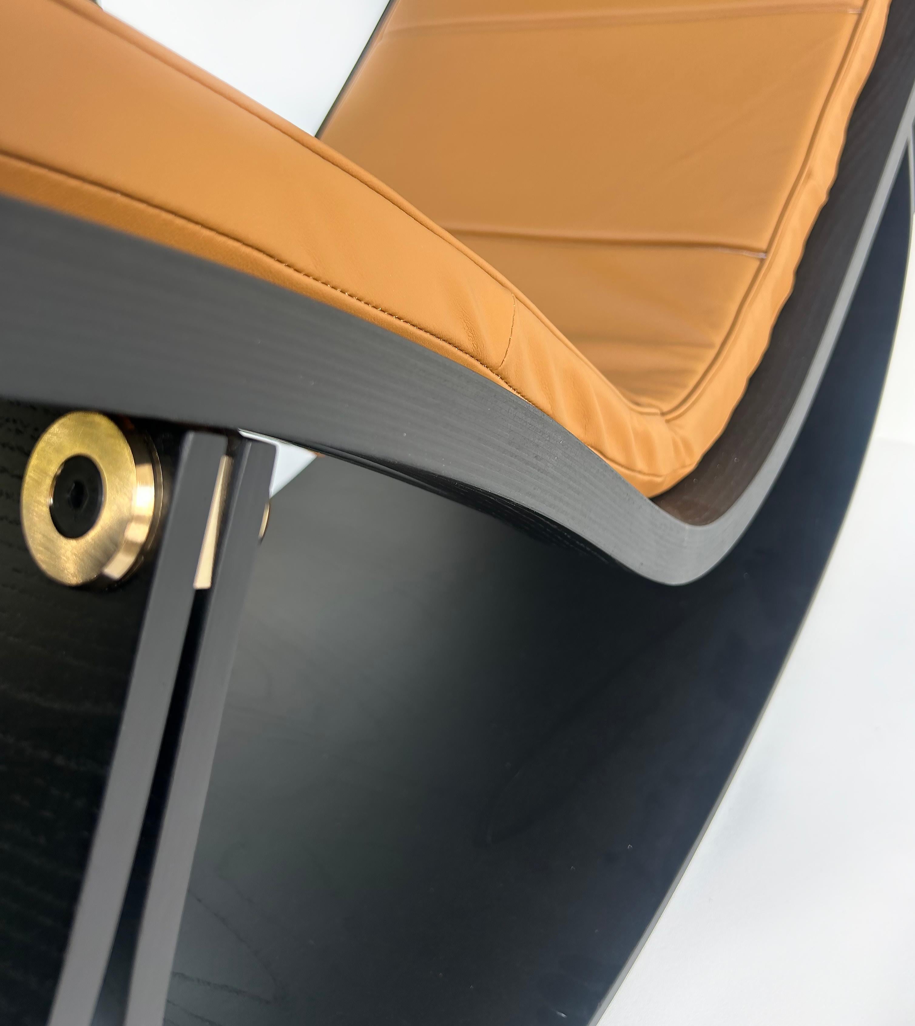 Oscar Niemeyer Ebonized Ash, Leather 