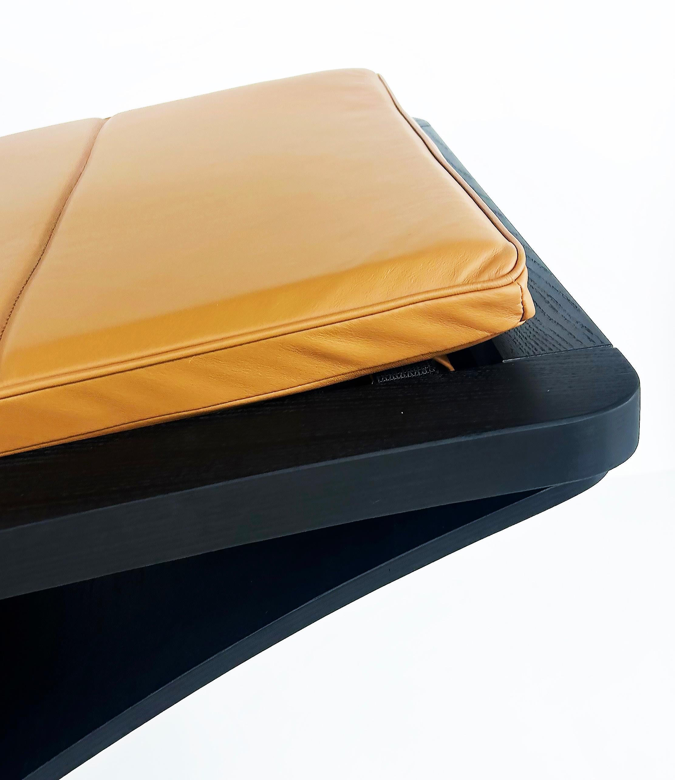 Oscar Niemeyer Ebonized Ash, Leather 