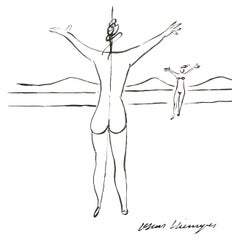 Oscar Niemeyer: Personnage / Ink Drawing '1960s'