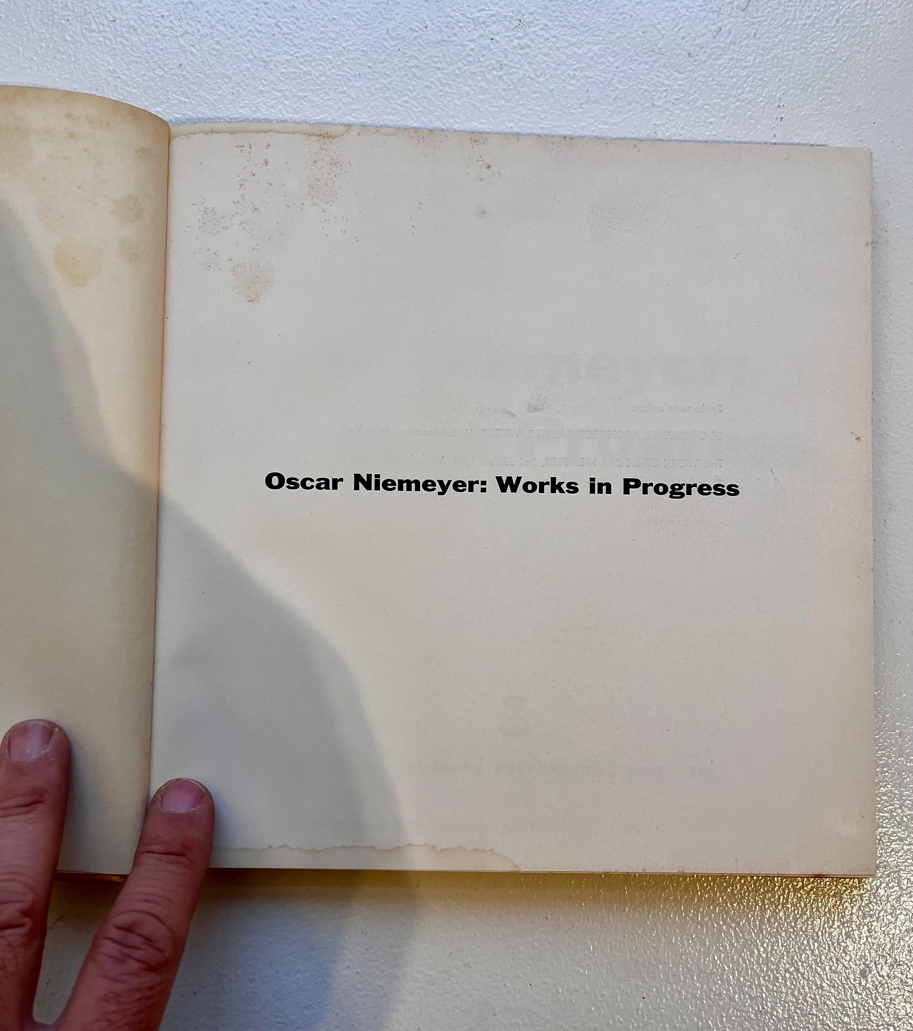Mid-Century Modern Oscar Niemeyer: Works in Progress, Hard Cover with Dust Jacket, 1958 For Sale