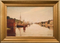 Der Hafen von Halmstad von Norden aus gesehen, 1889