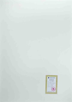 La femme avec un oiseau  - Lithographie originale d'Oscar Pelosi - années 1980